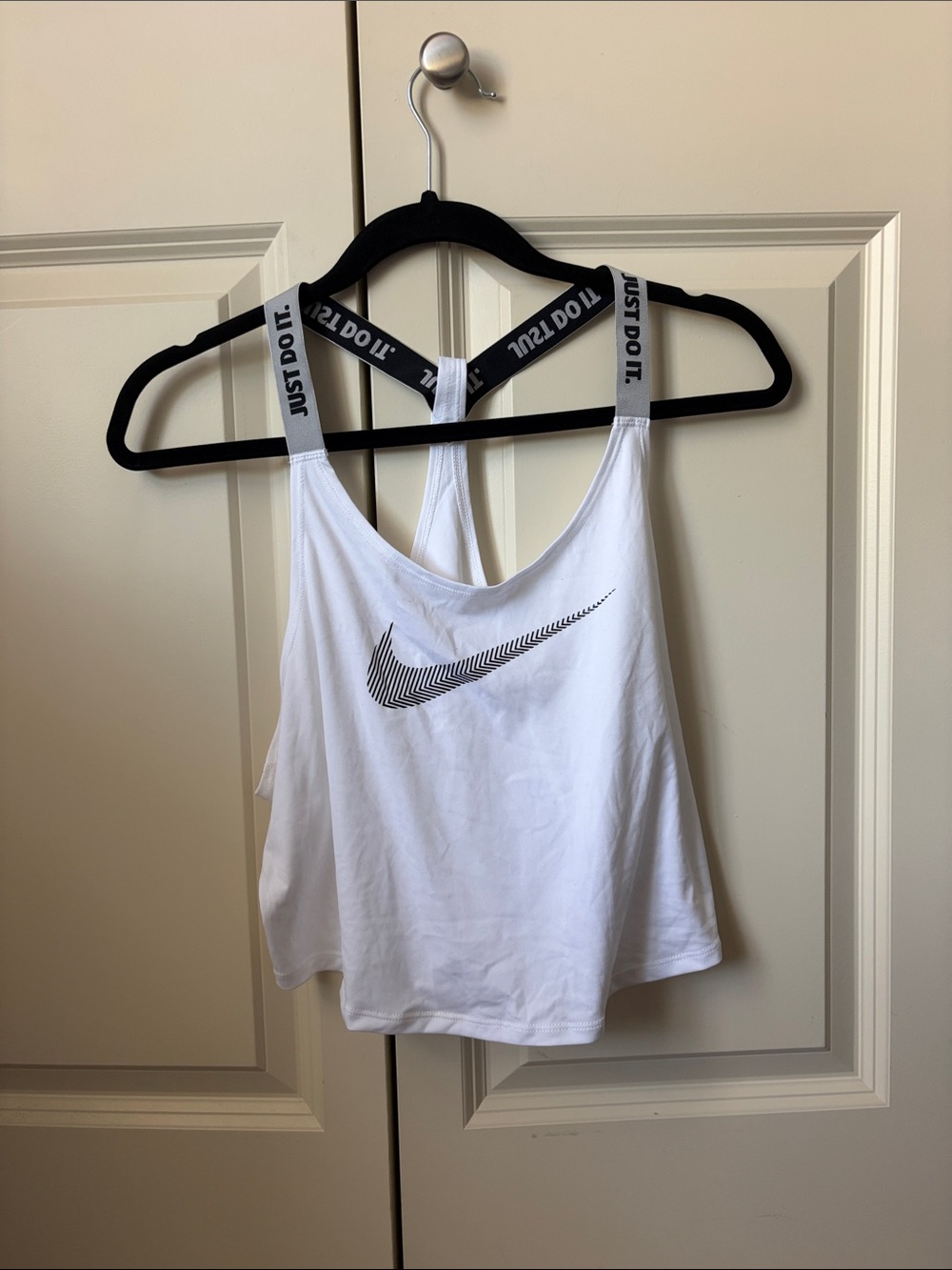 Nike White Racerback Tank with Black Branded Straps